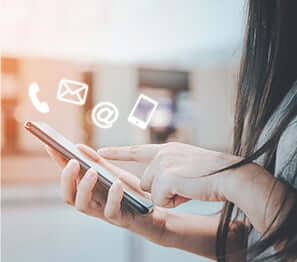 person typing on their smartphone